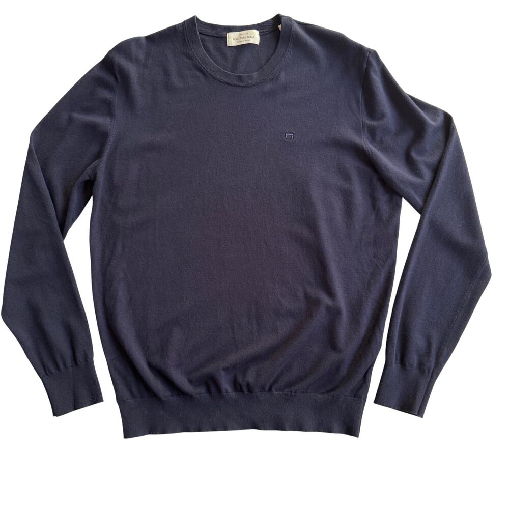 Scotch & Soda Amsterdam Core Crewneck Pullover Sweater Mens Size XL Night Blue - Picture 4 of 12